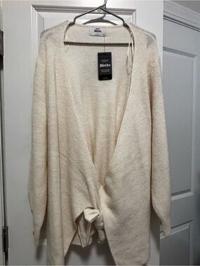 Primark Cream Open-Front Knot Knit Cardigan